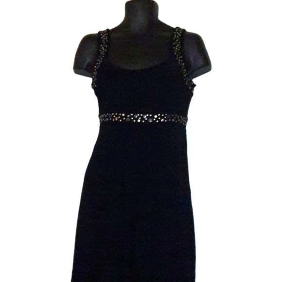 Fit and Flirty Black Dress w/ Metallic Accents, M - Picture 5 of 8